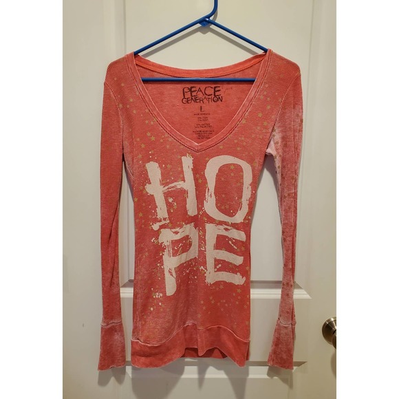 Peace Generation L/S Distressed Hope Tee - Picture 1 of 2